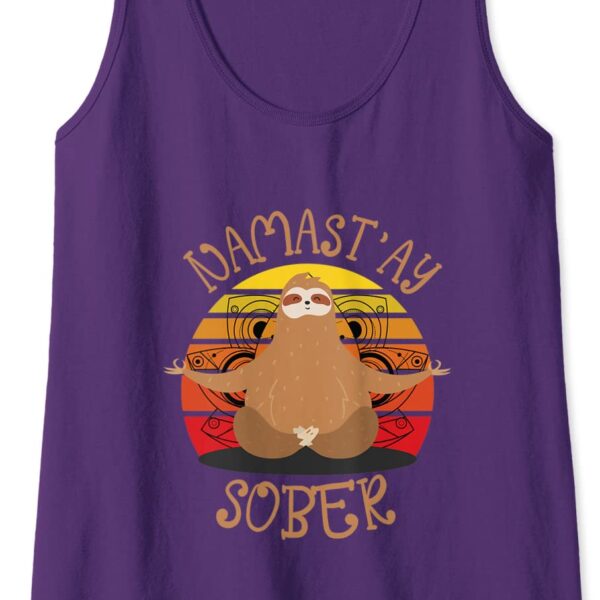 Namastay Sober Sloth Yoga Namaste NA AA Funny Sobriety Tank Top