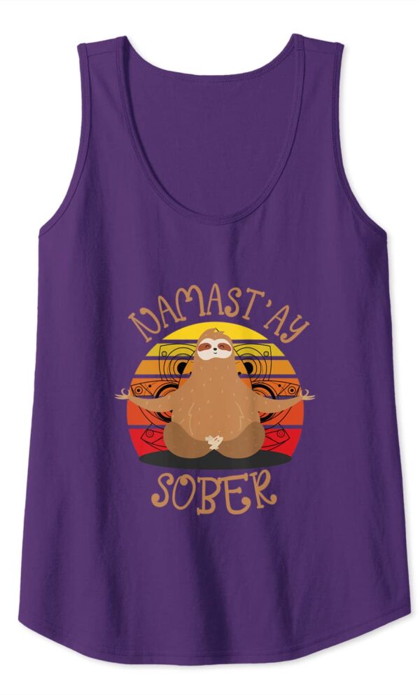 Namastay Sober Sloth Yoga Namaste NA AA Funny Sobriety Tank Top