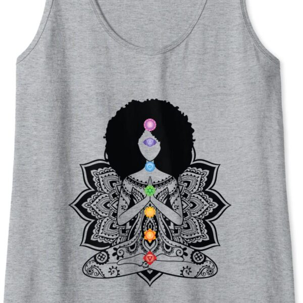 Afro Black Girl Yoga Zen Mandala Seven Chakra Meditation Tank Top