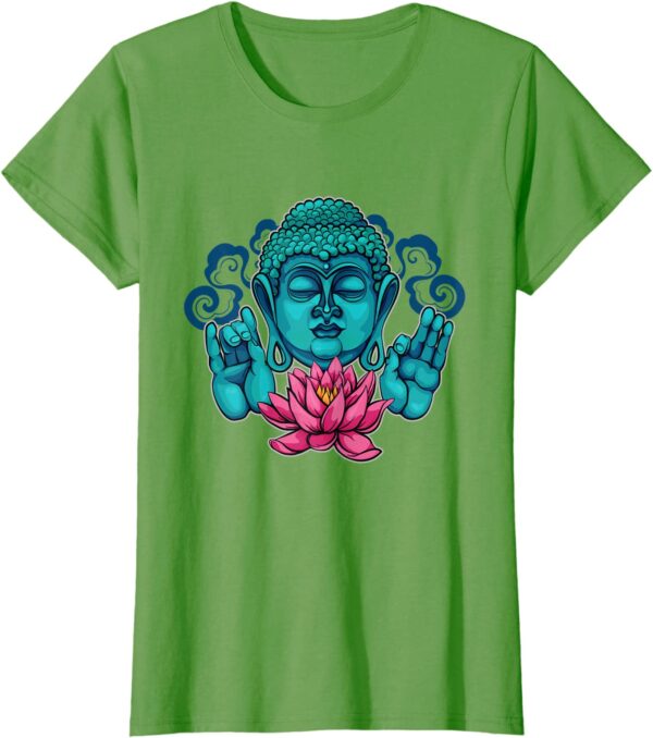 Buddha and Pink Lotus Zen Buddhist Meditation T-Shirt