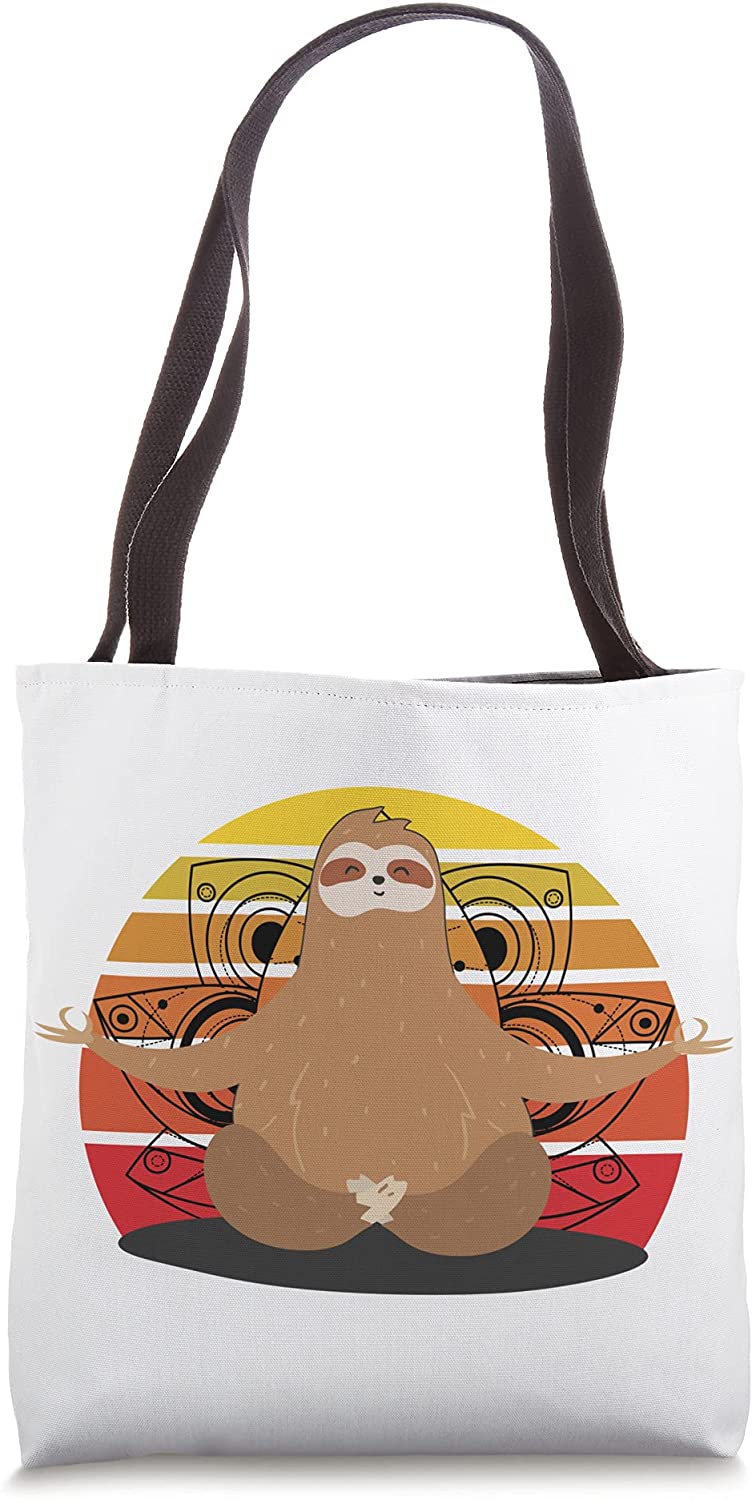 Funny Sloth Yoga Meditating Namaste Vintage Tote Bag