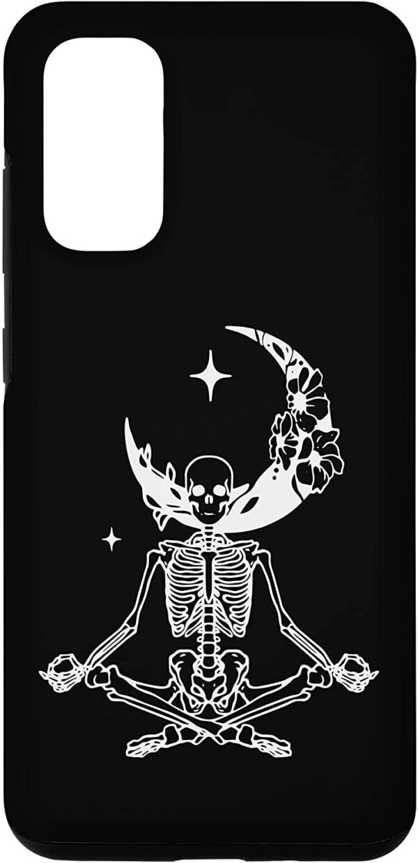 Galaxy S20 Skeleton Yoga with Cresent Moon Zen Halloween Yoga Case