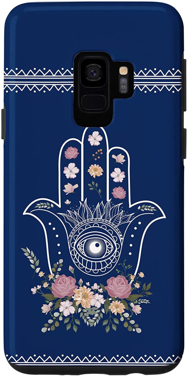 Galaxy S9 Hamsa Hand of Fatima Evil Eye Charm Flowers Zen Spiritual Case