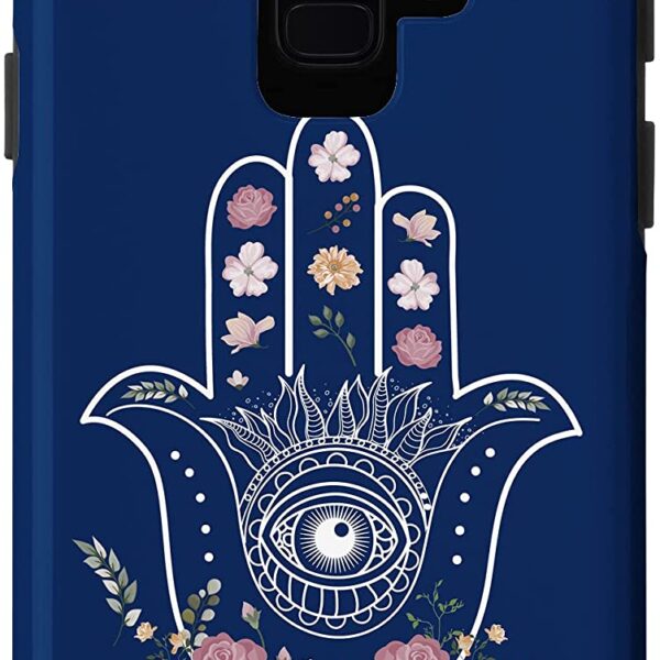 Galaxy S9 Hamsa Hand of Fatima Evil Eye Charm Flowers Zen Spiritual Case