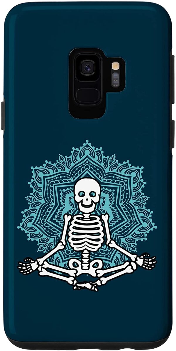 Galaxy S9 Skeleton Yoga Zen Lotus Mandala Namaste Halloween Case