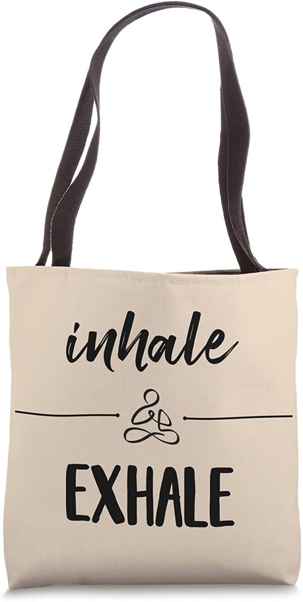 Inhale Exhale Namaste Lotus Zen Yoga & Meditation Tote Bag