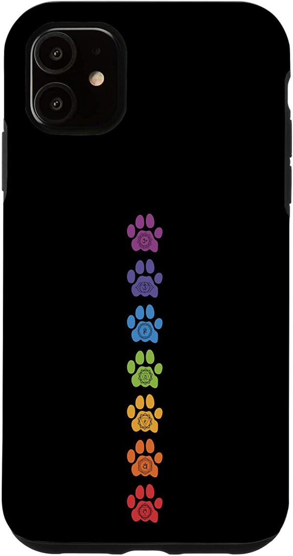 iPhone 11 Cute Zen Spiritual 7 Chakra Cat Paws Namaste Yoga Meditation Case