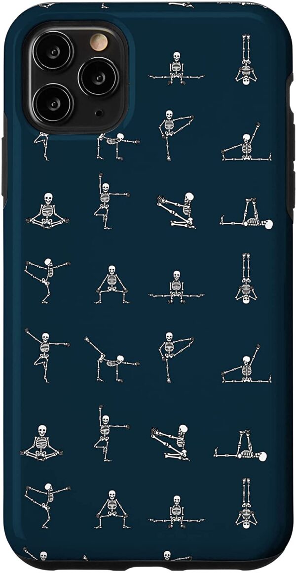 iPhone 11 Pro Max Cute Skeleton Yoga Pattern Funny Namaste Halloween Case