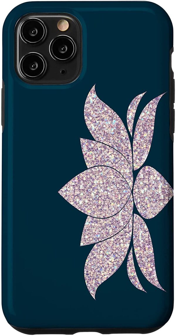 iPhone 11 Pro Zen Lotus Flower with Pink Bling Glitter Case