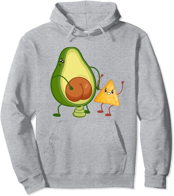 Cute Avocado Butt Pooping Guacamole with Tortilla Funny Pullover Hoodie