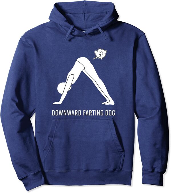 Downward Farting Dog Funny Yoga Fart Downdog Pullover Hoodie