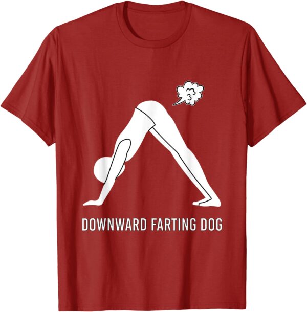 Downward Farting Dog Funny Yoga Fart Downdog T-Shirt