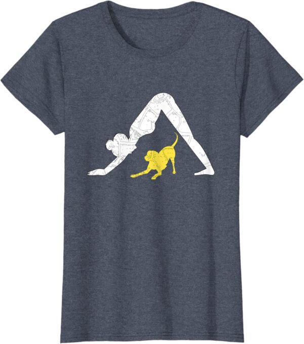 Womens Downdog Yoga Downward Facing Dog Yoga Pose Funny Puppy Lover T-Shirt