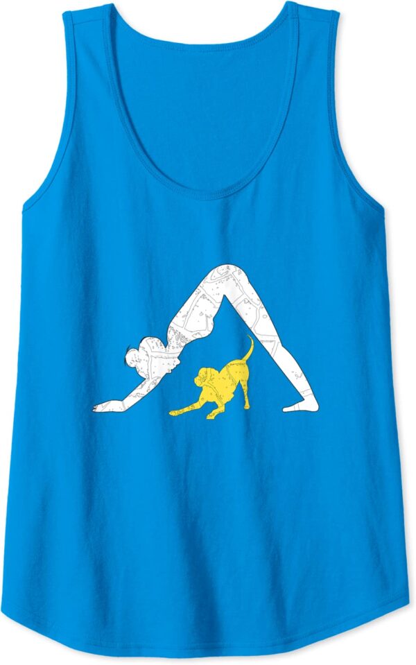 Womens Downdog Yoga Downward Facing Dog Yoga Pose Funny Puppy Lover Tank Top