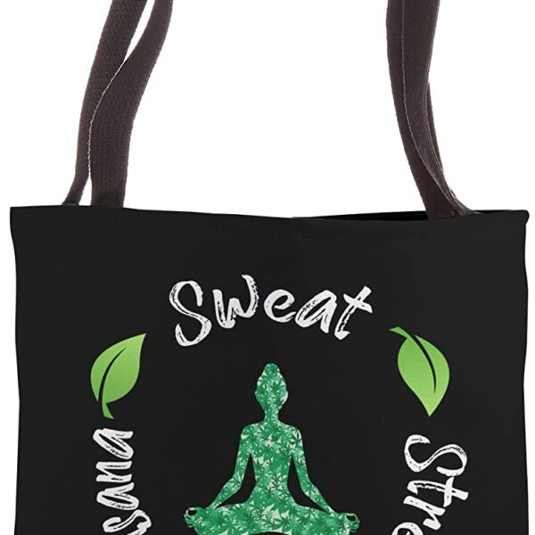 Funny Hippie Sweat Stretch Savasana Repeat Yoga Quote Tote Bag